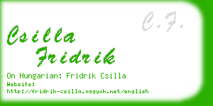 csilla fridrik business card